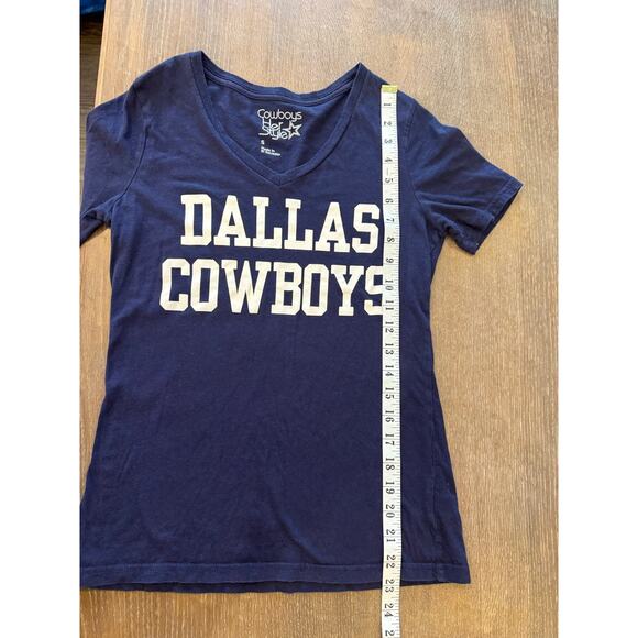Cowboys Her Style NFL DALLAS COWBOYS V Neck Tee T-Shirt Women size S GAMEDAY - Picture 4 of 5